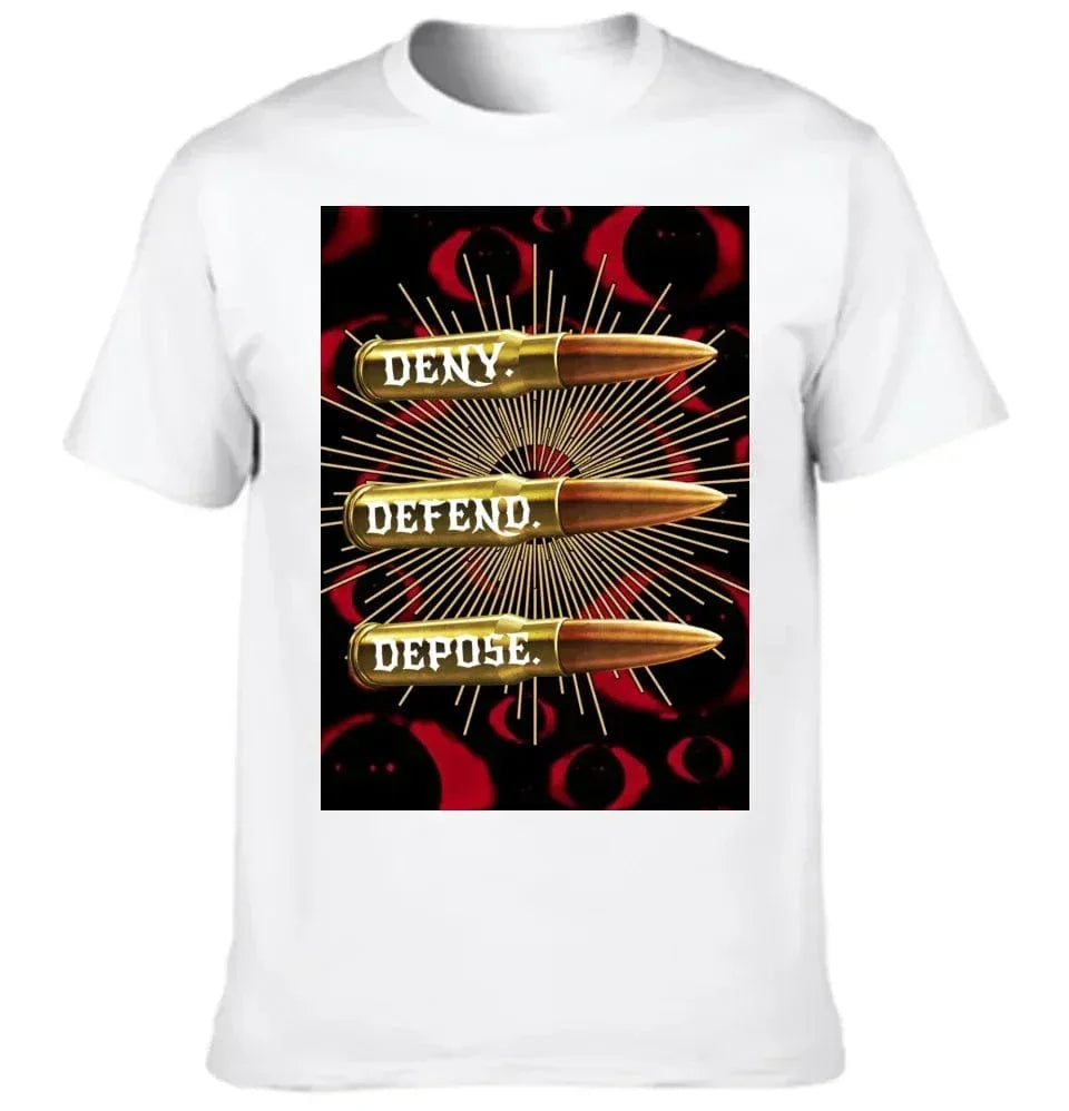 Deny,Defend and Depose Themed Bullet Pattern Clothing - A Gift For Friend,Family,Colleagues,Fellow Student,Roommates - Joliny