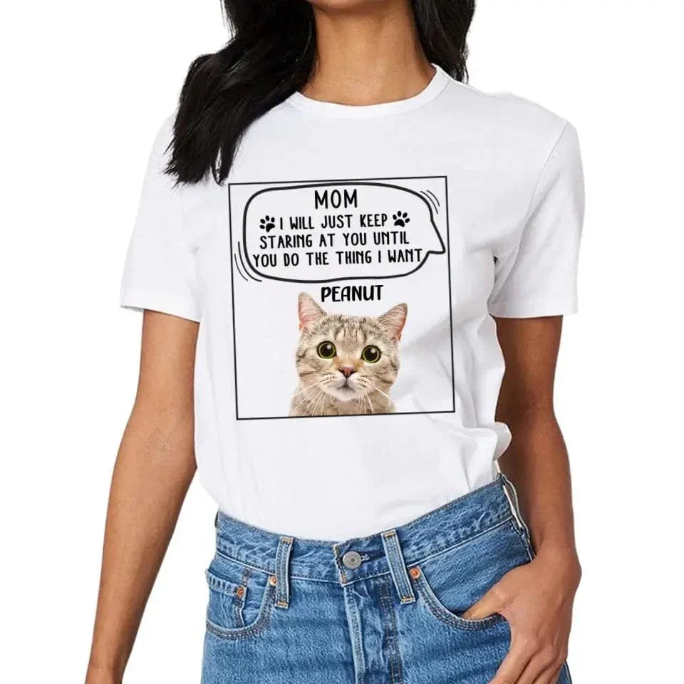 Personalized Photo T Shirt-Dog Cat Keep Staring At You - Joliny