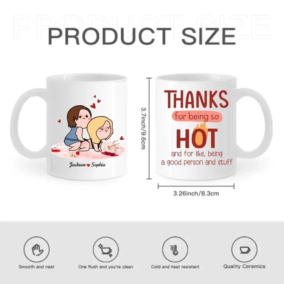 Thanks For Being So Hot, Couple Gift, Personalized Mug, Naughty Couple Mug - Joliny