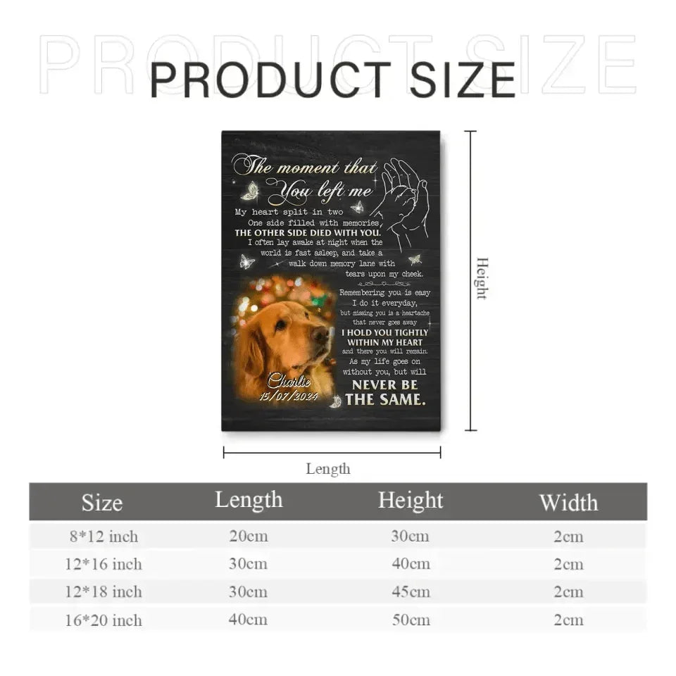 The Moment That You Left Me,My Heart Split In Two - Personalized Canvas Wall Art - Joliny