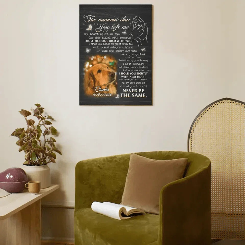 The Moment That You Left Me,My Heart Split In Two - Personalized Canvas Wall Art - Joliny