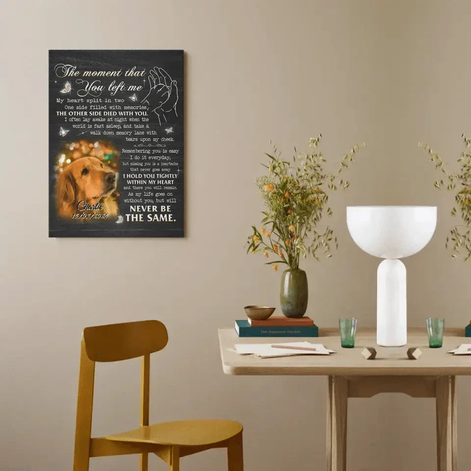 The Moment That You Left Me,My Heart Split In Two - Personalized Canvas Wall Art - Joliny