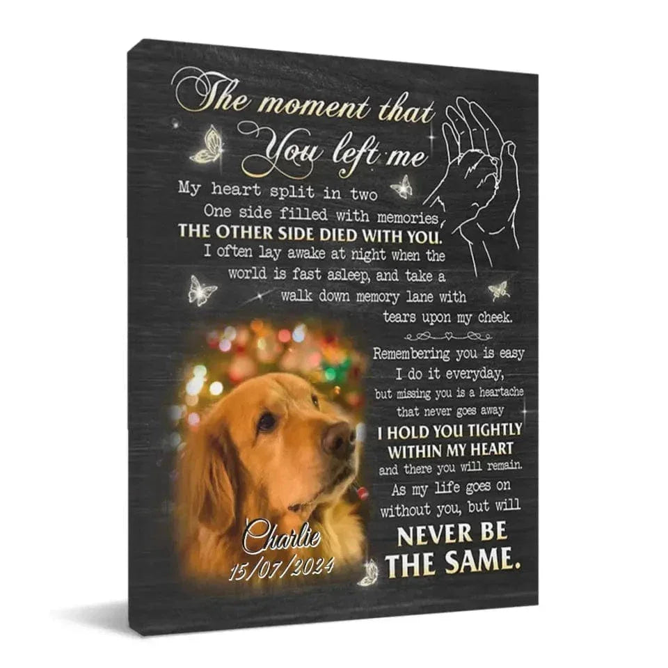 The Moment That You Left Me,My Heart Split In Two - Personalized Canvas Wall Art - Joliny