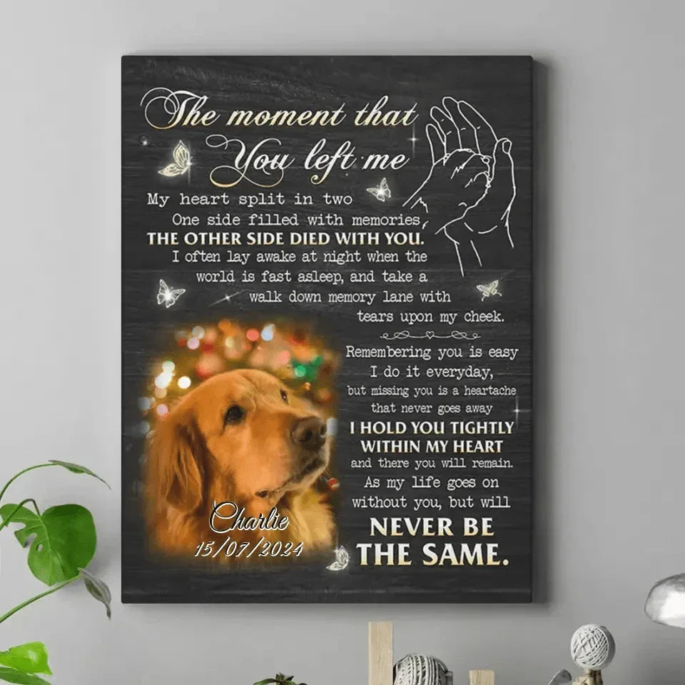 The Moment That You Left Me,My Heart Split In Two - Personalized Canvas Wall Art - Joliny