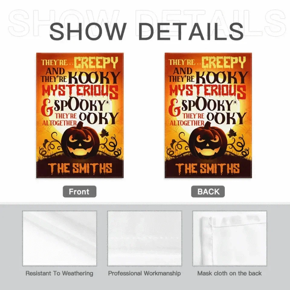 There're Creepy And There're Kooky - Personalized Funny Cat Flag, Halloween Ideas. - Joliny