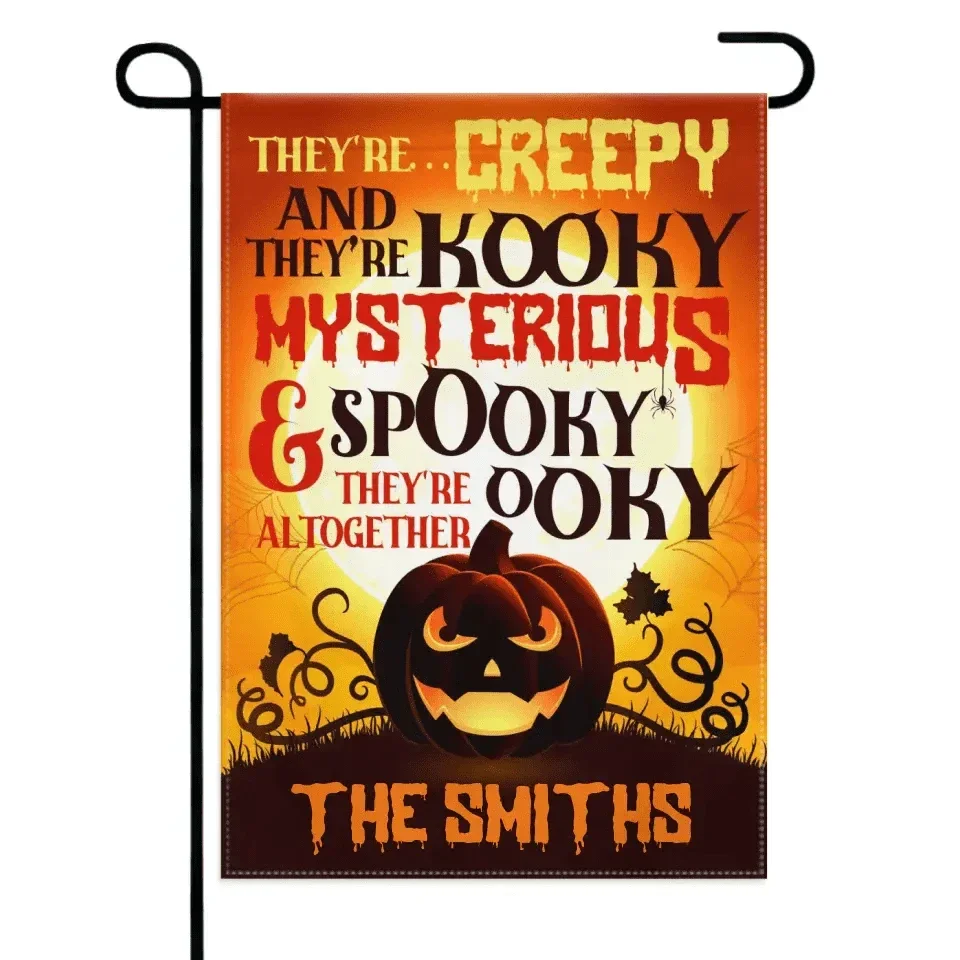 There're Creepy And There're Kooky - Personalized Funny Cat Flag, Halloween Ideas. - Joliny