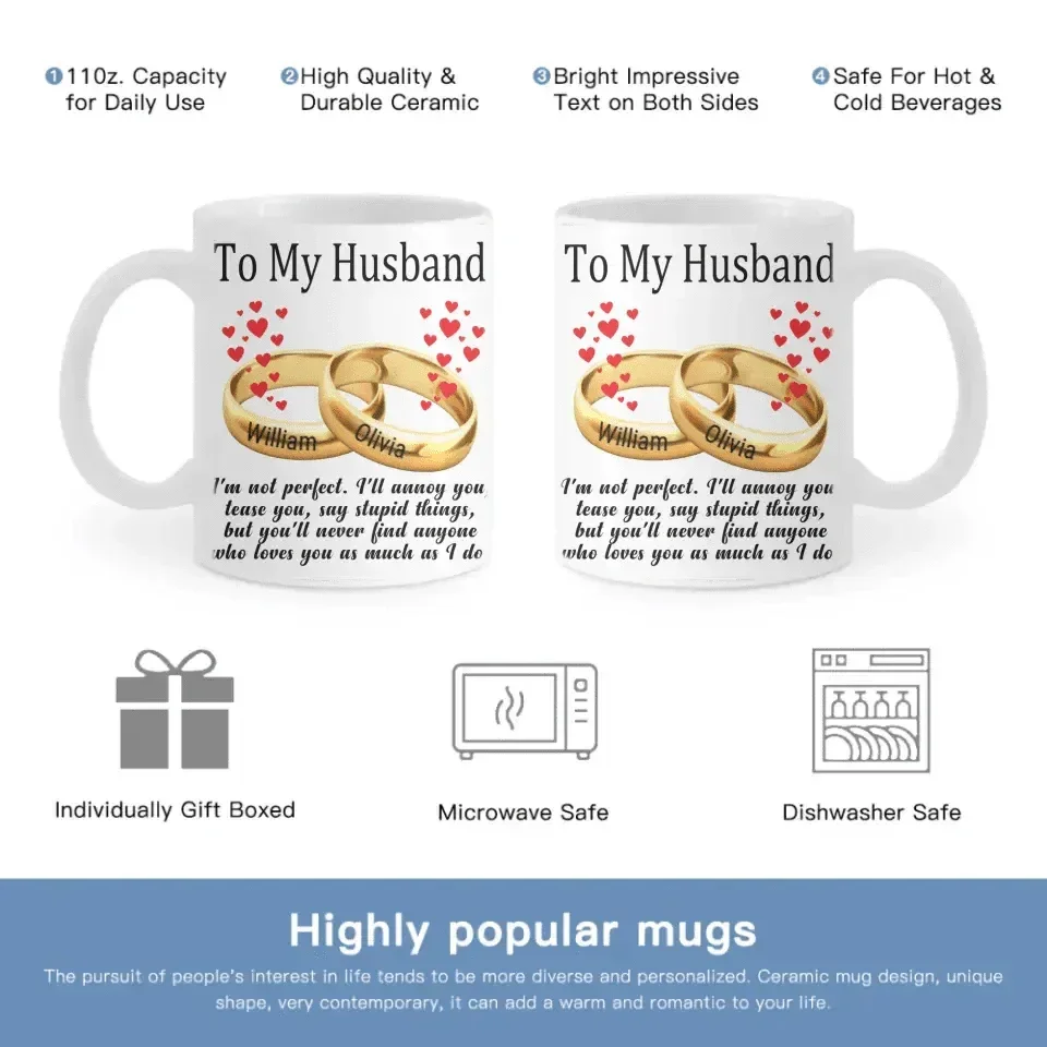 To My Husband/Wife - Personalized Mug - Joliny