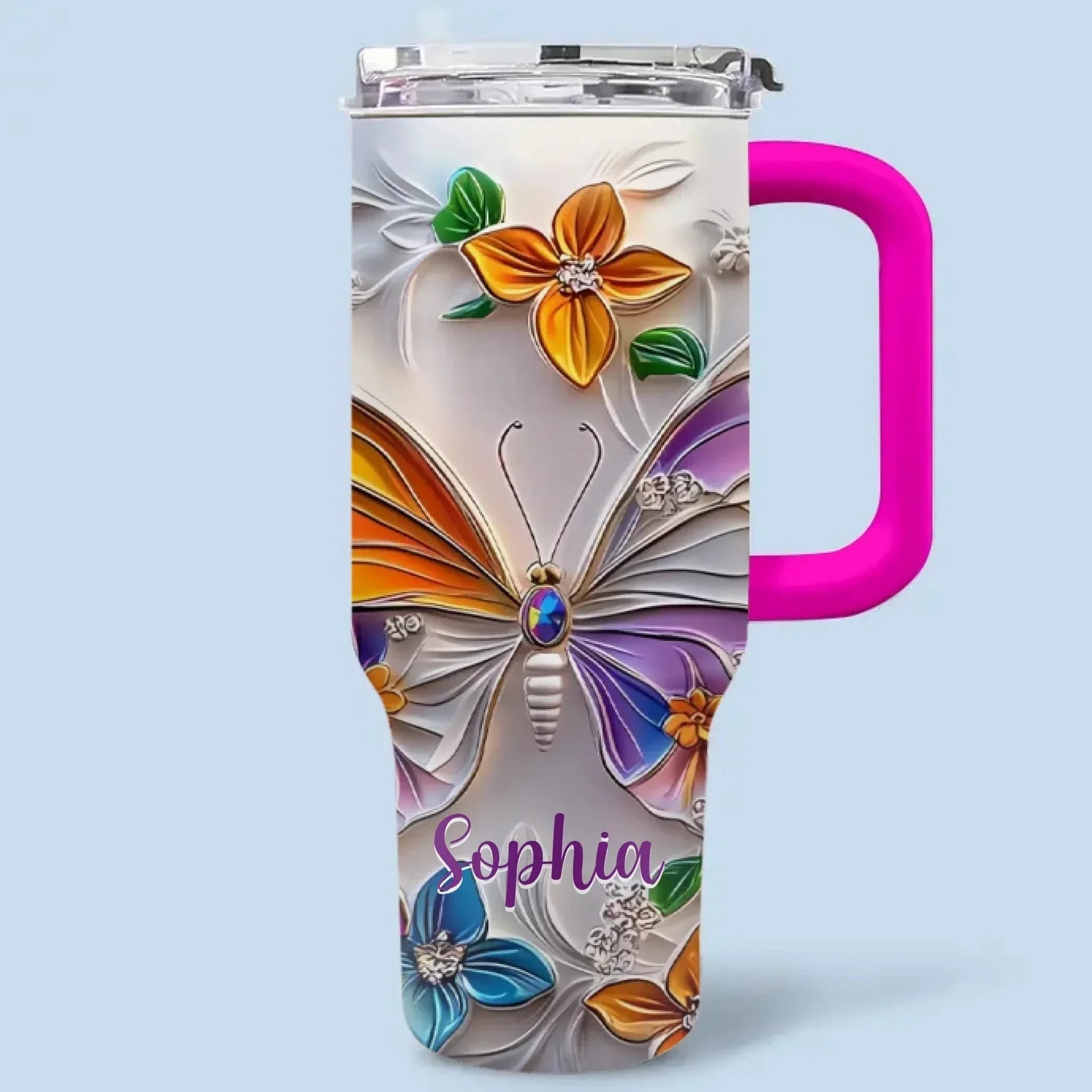 Customised Butterfly Themed Mugs - Personalised Name Gorgeous Butterfly Print Decorative Mugs - A Gift For Family,Friend,Sister,BFF,Butterfly Lovers - Joliny
