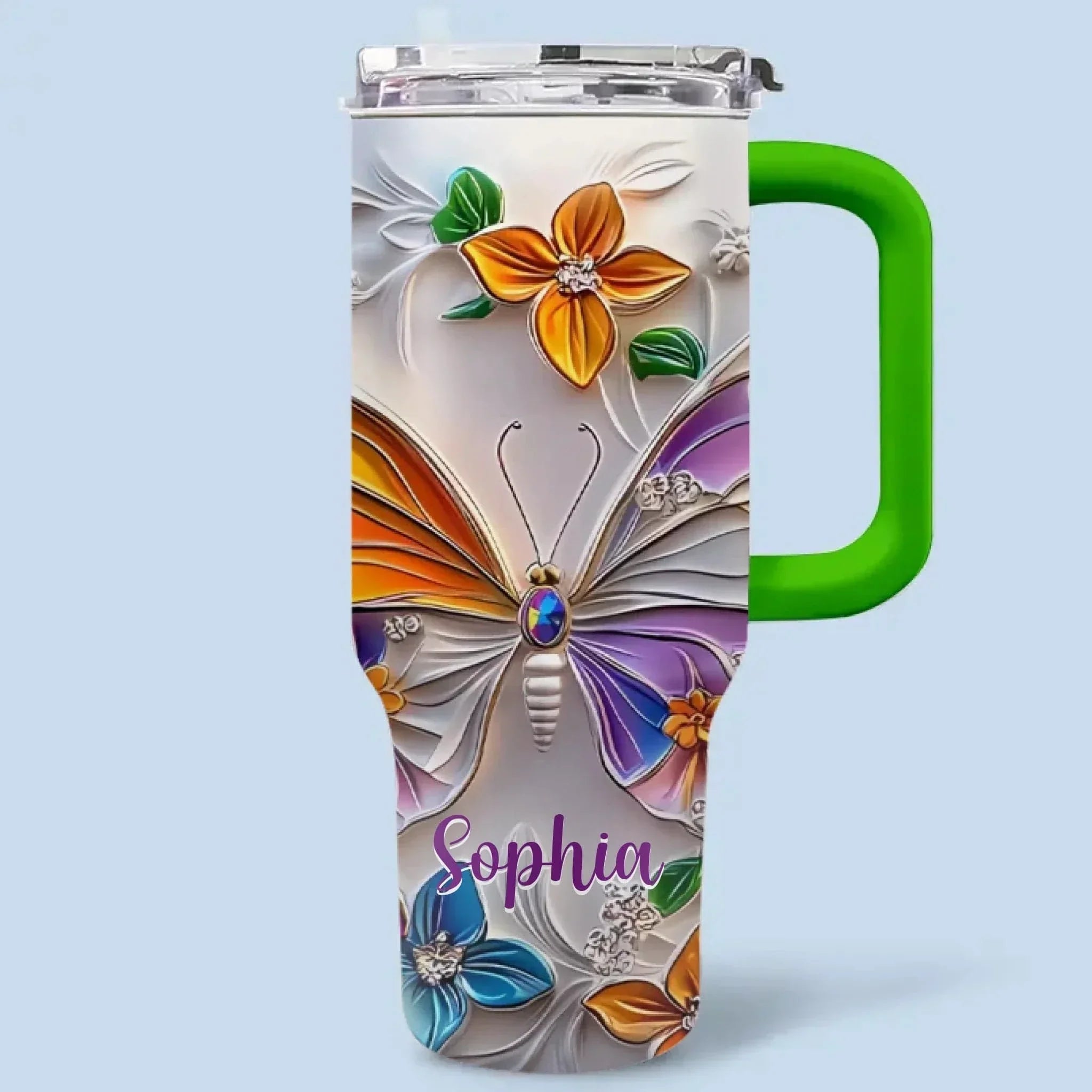 Customised Butterfly Themed Mugs - Personalised Name Gorgeous Butterfly Print Decorative Mugs - A Gift For Family,Friend,Sister,BFF,Butterfly Lovers - Joliny