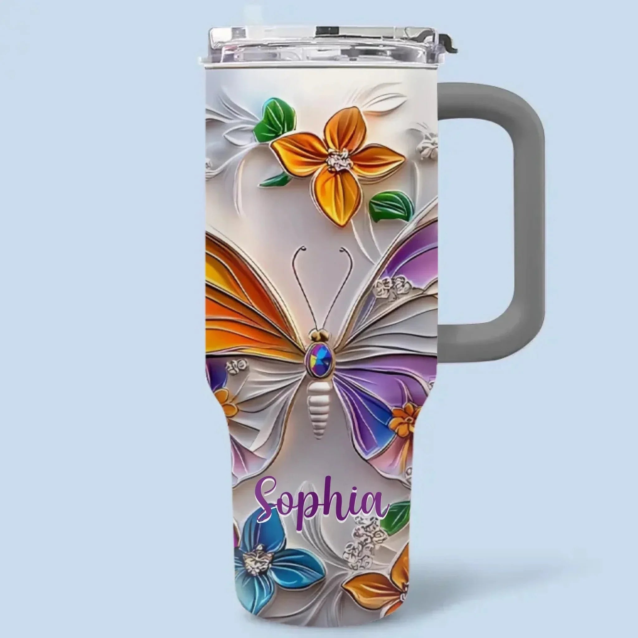 Customised Butterfly Themed Mugs - Personalised Name Gorgeous Butterfly Print Decorative Mugs - A Gift For Family,Friend,Sister,BFF,Butterfly Lovers - Joliny