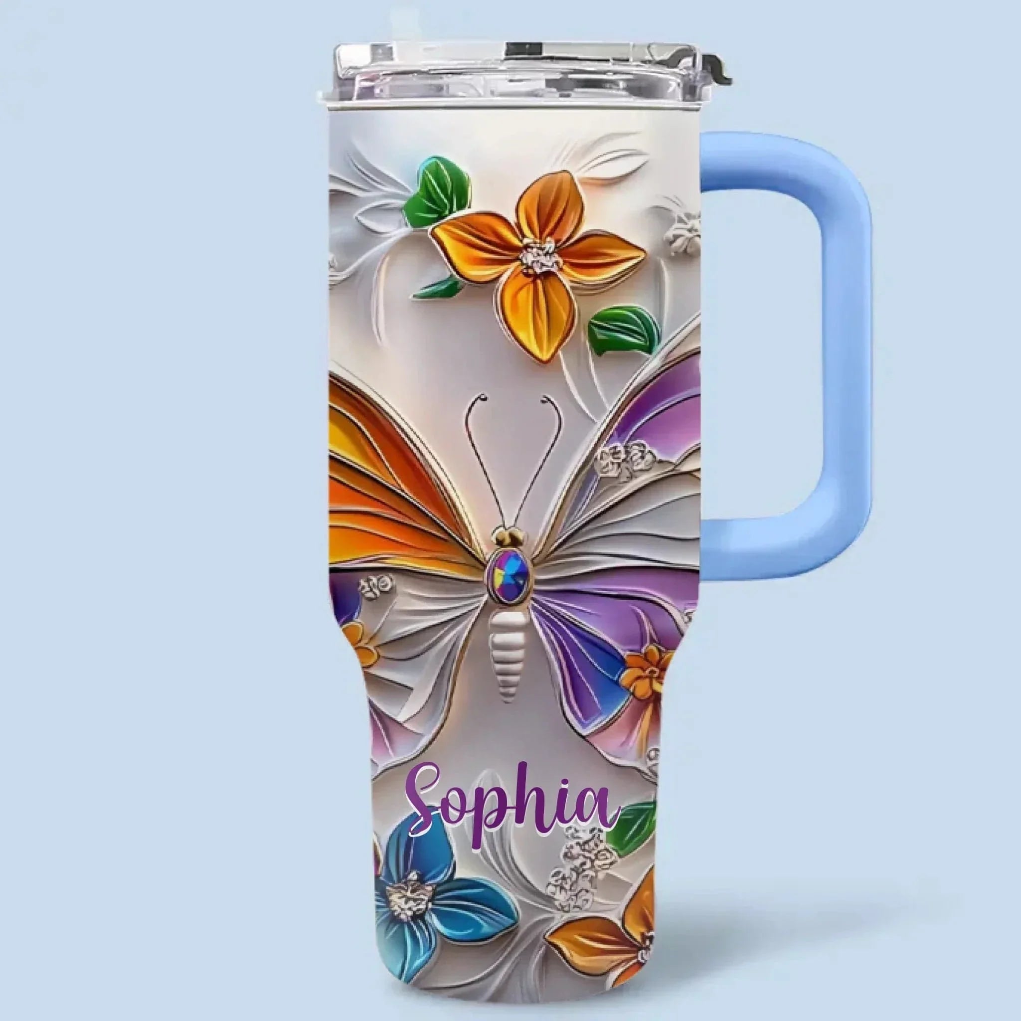 Customised Butterfly Themed Mugs - Personalised Name Gorgeous Butterfly Print Decorative Mugs - A Gift For Family,Friend,Sister,BFF,Butterfly Lovers - Joliny