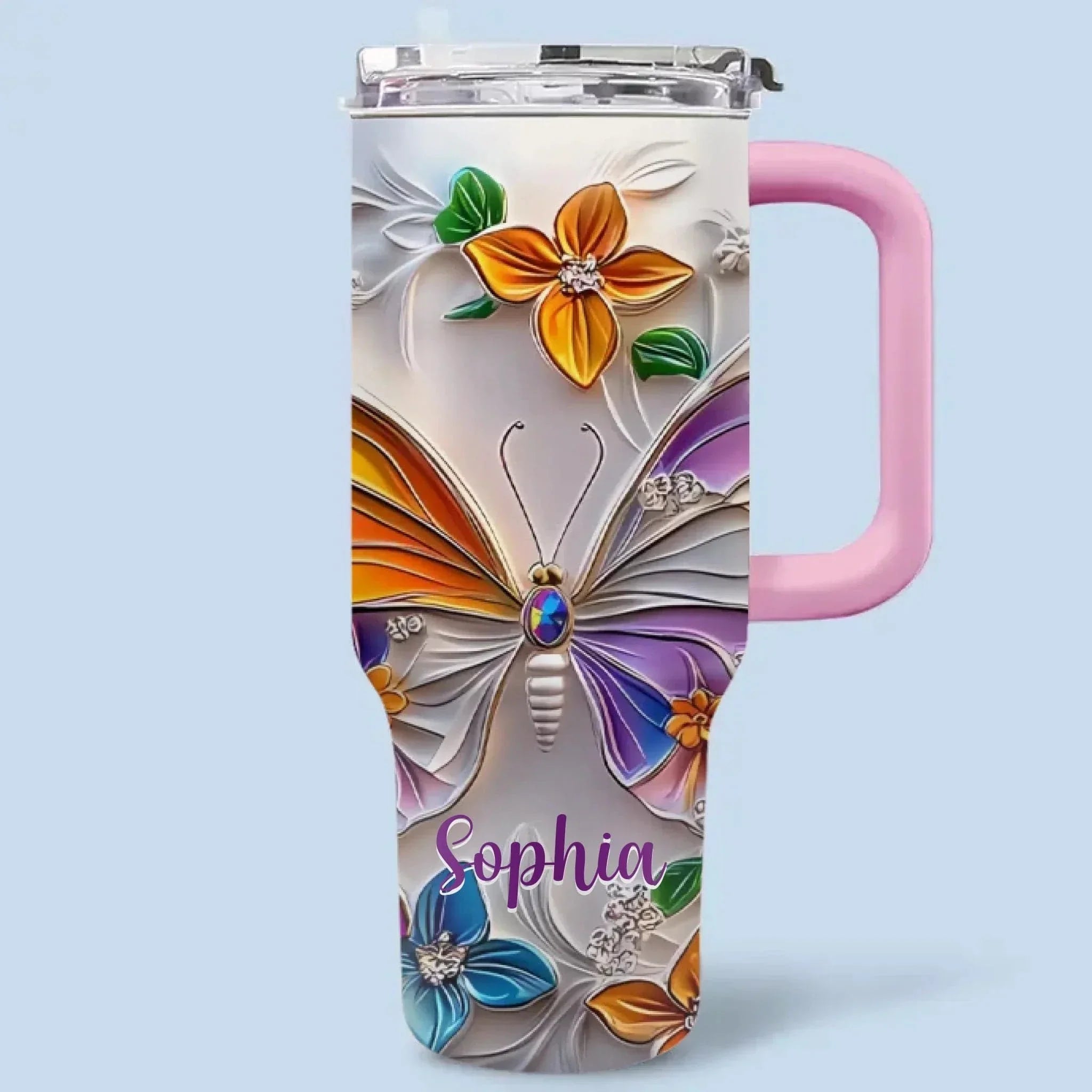 Customised Butterfly Themed Mugs - Personalised Name Gorgeous Butterfly Print Decorative Mugs - A Gift For Family,Friend,Sister,BFF,Butterfly Lovers - Joliny