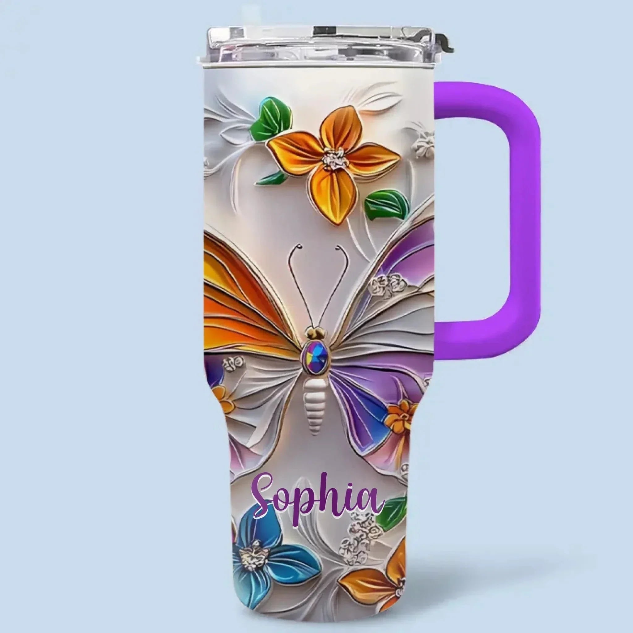 Customised Butterfly Themed Mugs - Personalised Name Gorgeous Butterfly Print Decorative Mugs - A Gift For Family,Friend,Sister,BFF,Butterfly Lovers - Joliny
