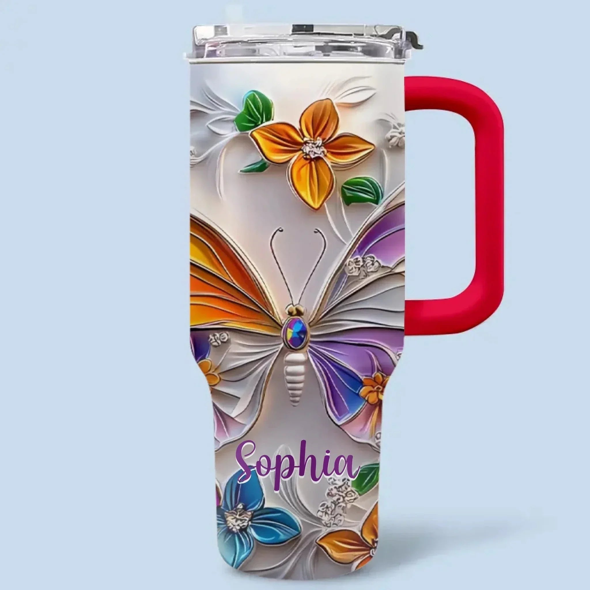 Customised Butterfly Themed Mugs - Personalised Name Gorgeous Butterfly Print Decorative Mugs - A Gift For Family,Friend,Sister,BFF,Butterfly Lovers - Joliny