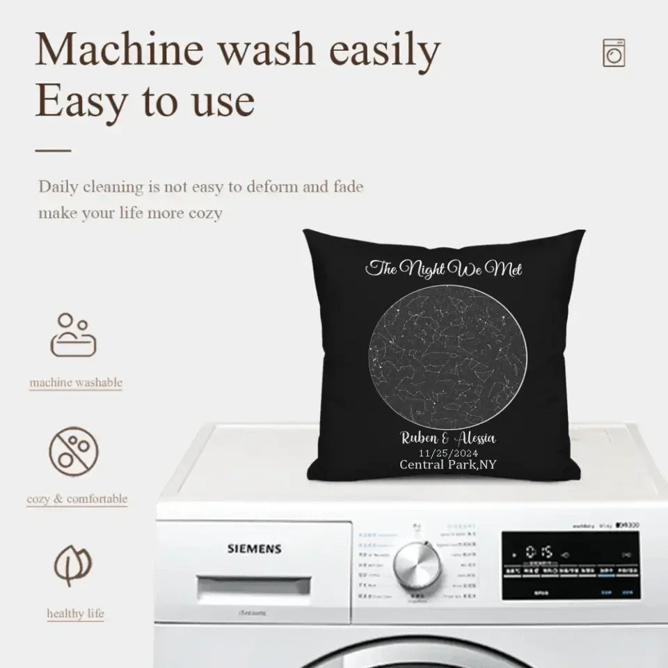 Under This Sky It All Began - Personalized Photo Upload Custom Sky Star Map Pillow - Joliny