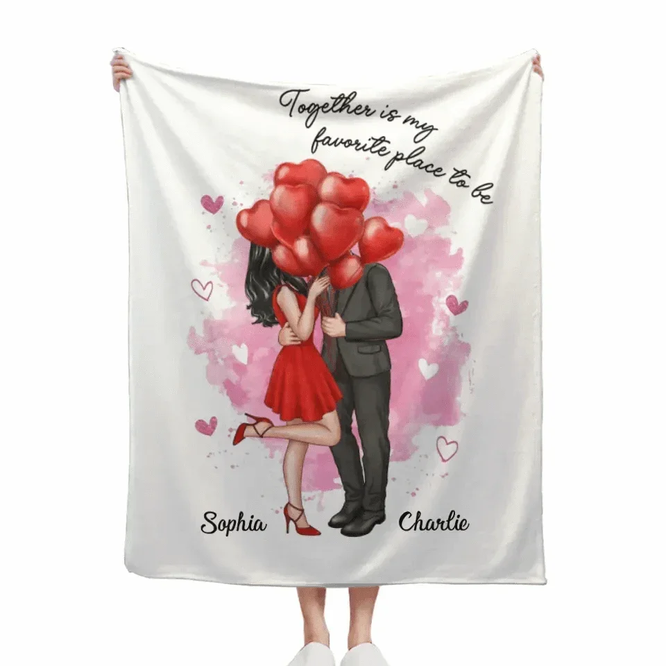 Valentine‘s Gift Personalized Canvas Wall Art / Blanket - You Will Forever Be My Always Couple - Joliny