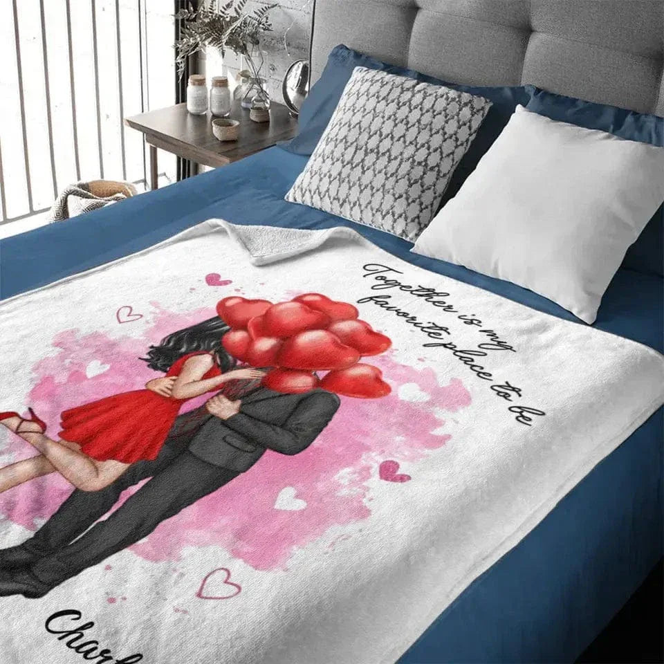 Valentine‘s Gift Personalized Canvas Wall Art / Blanket - You Will Forever Be My Always Couple - Joliny