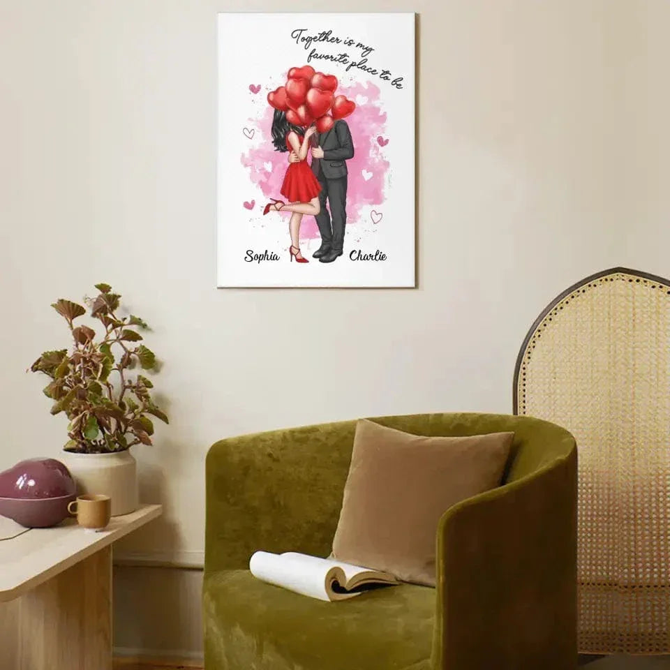 Valentine‘s Gift Personalized Canvas Wall Art / Blanket - You Will Forever Be My Always Couple - Joliny