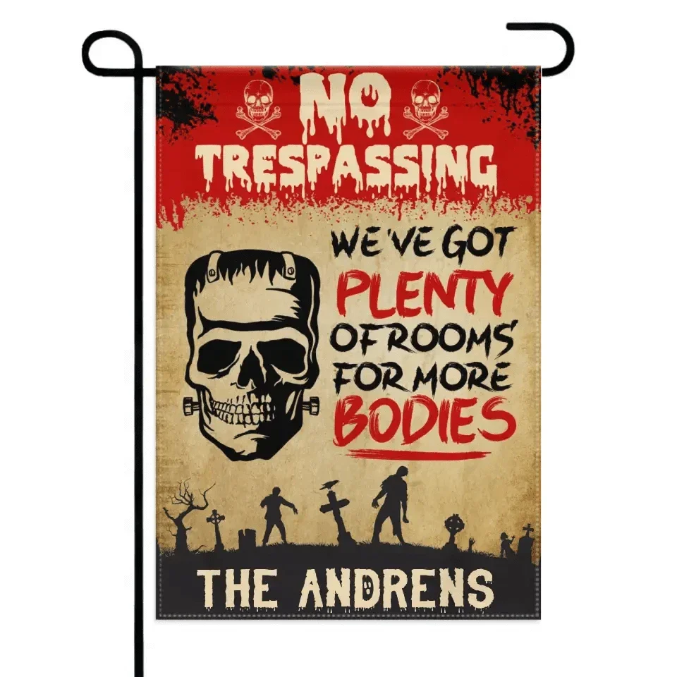 We've Got Plenty Of Rooms For More Bodies - Personalized Zombie Flag, Halloween Ideas - Joliny