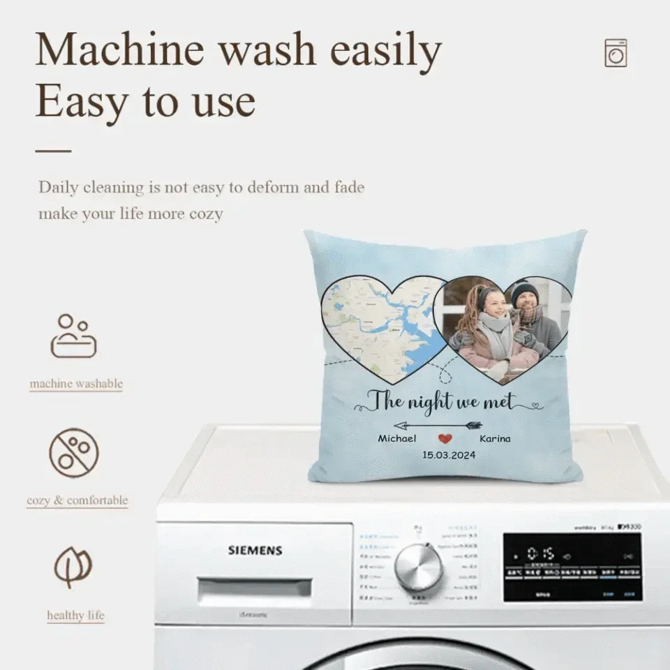 Where Our Story Began - Personalized Photo Upload Gift Custom Map Pillow - Joliny