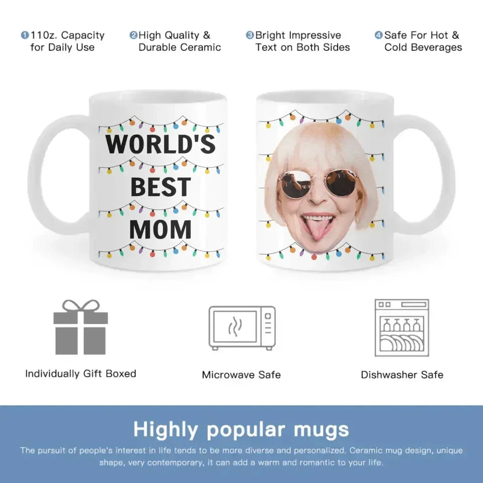 World's Best Mom Dad Funny Custom Face - Personalized Photo Mug - Joliny