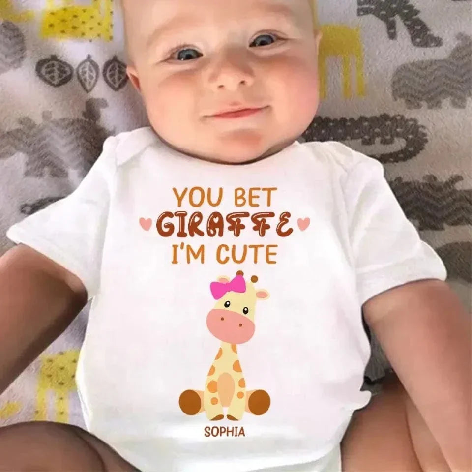 You Bet Giraffe - Family Personalized Custom Baby Onesie - Mother's Day, Baby Shower Gift, Gift For First Mom - Joliny