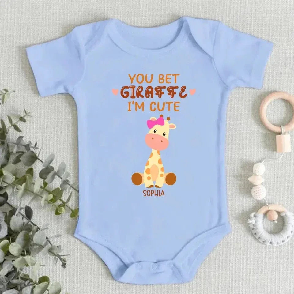 You Bet Giraffe - Family Personalized Custom Baby Onesie - Mother's Day, Baby Shower Gift, Gift For First Mom - Joliny