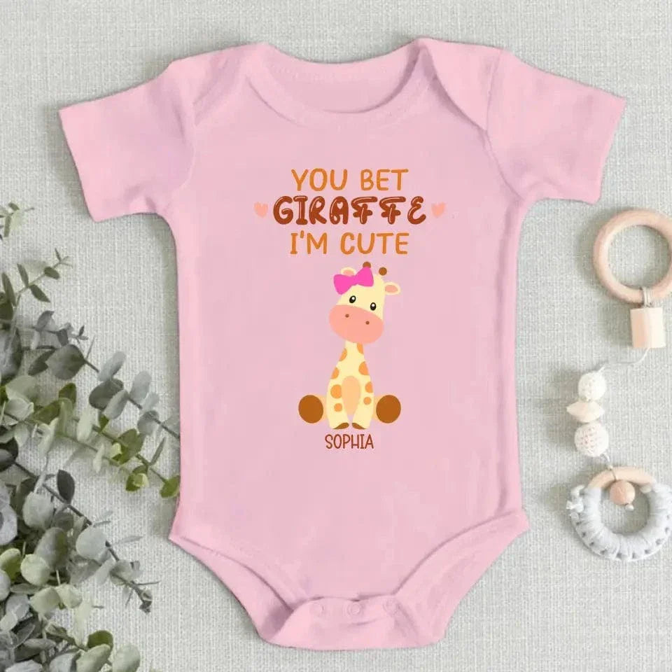 You Bet Giraffe - Family Personalized Custom Baby Onesie - Mother's Day, Baby Shower Gift, Gift For First Mom - Joliny