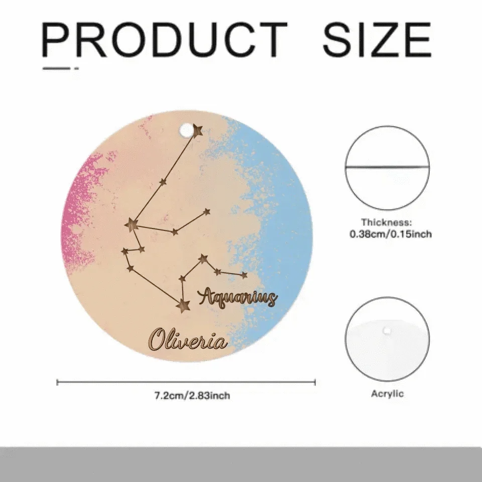 Zodiac Ornament - Personalized Horoscope Ornament - Joliny