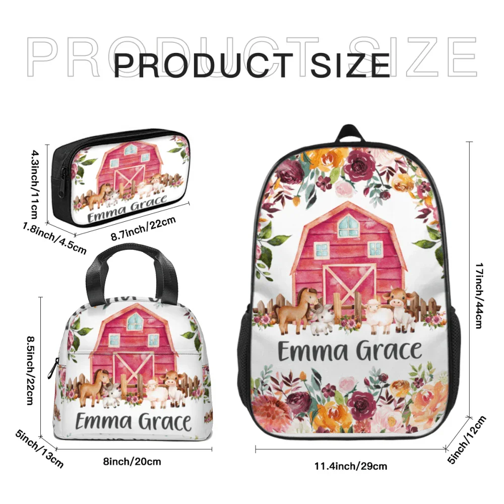 Flower Girl Farm Animal Name Custom Backpack. Back-to-School season Gift - Joliny