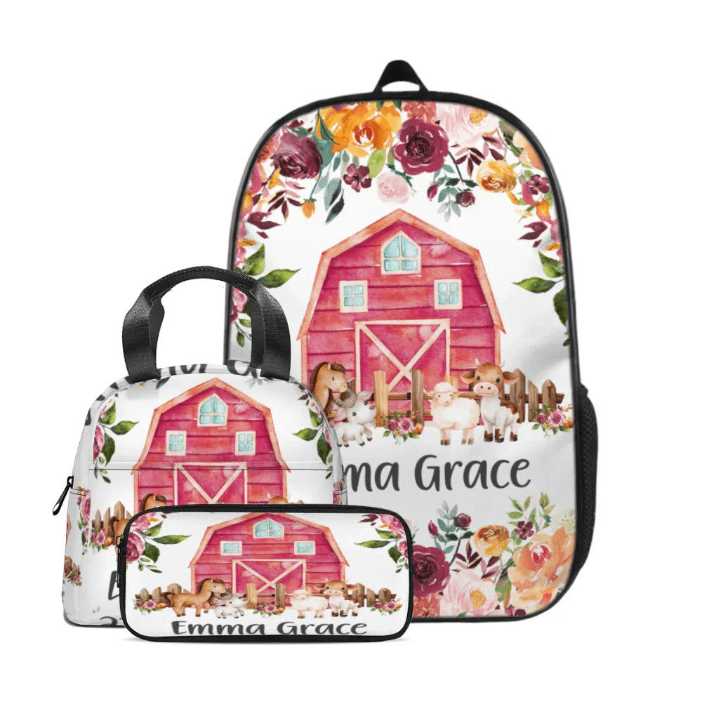 Flower Girl Farm Animal Name Custom Backpack. Back-to-School season Gift - Joliny