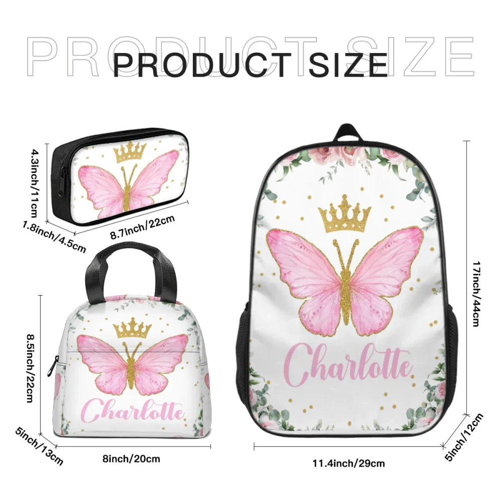 Personalized Custom Baby Girl Backpack - Baby Girl Name Butterfly Receiving Backpack - Joliny