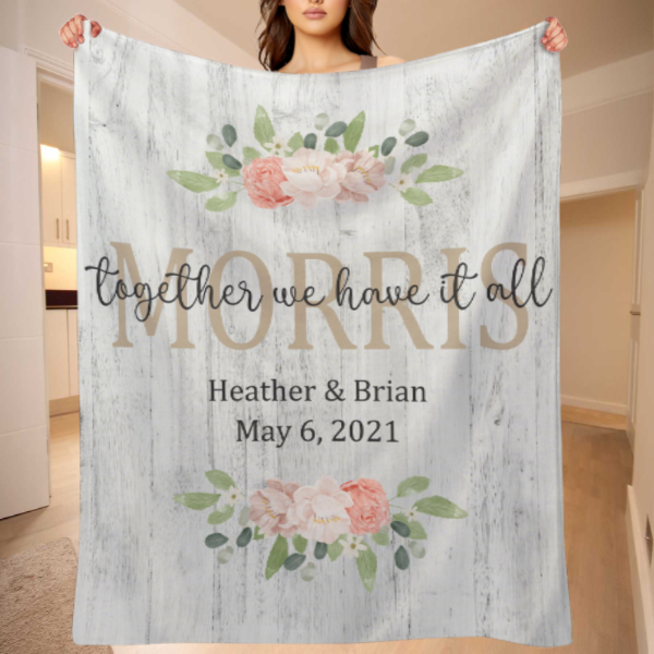 Memorial Valentine's Day Custom Blanket Gifts for Couples joliny