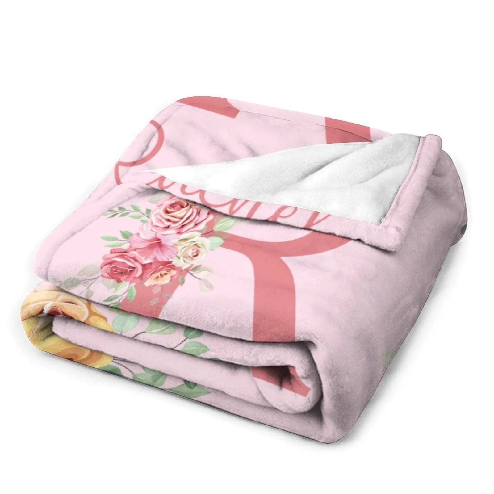 Personalized Baby Blanket for Girls With Name, Red Rose Floral Blanket - Joliny