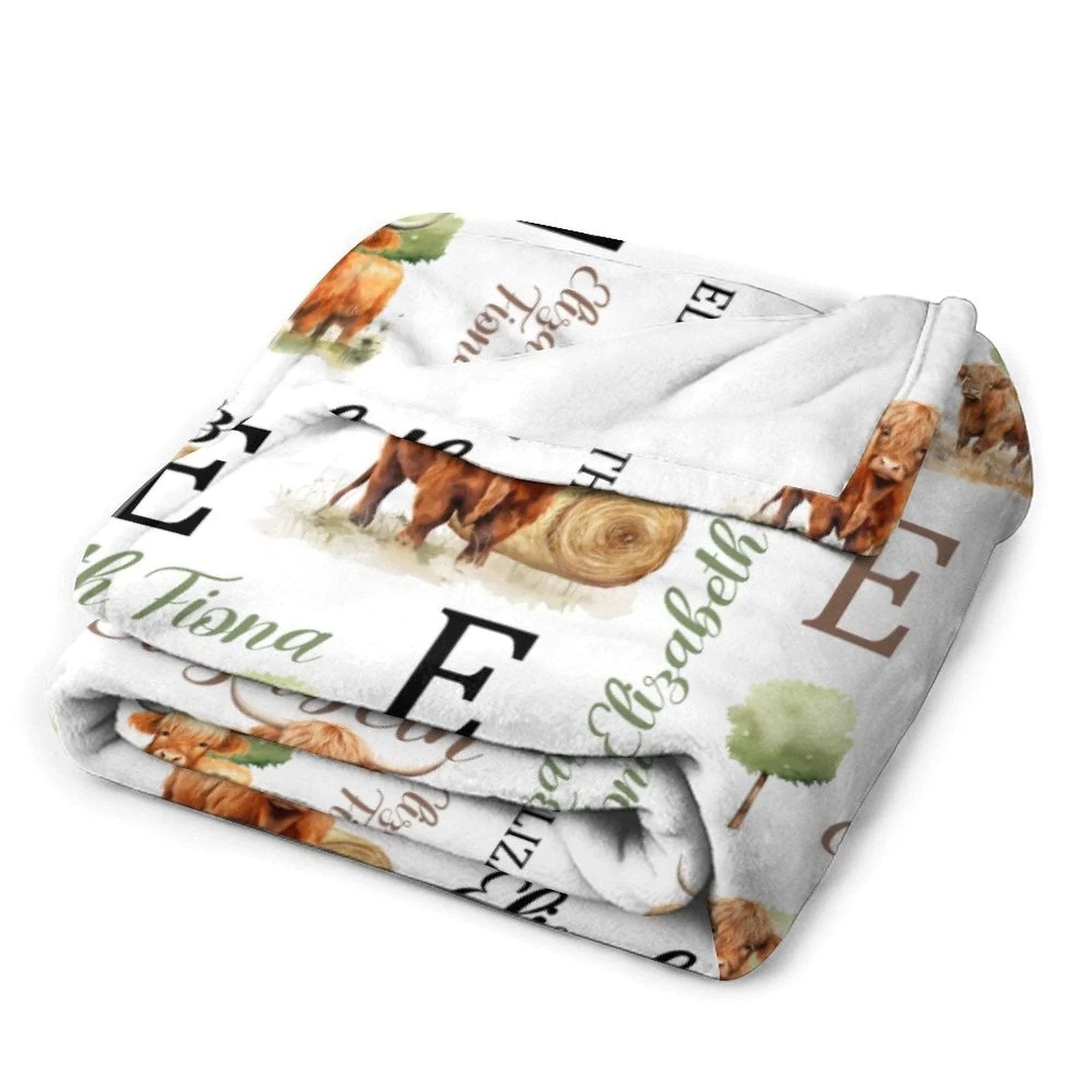 Personalized Baby Blankets for Boys Girls - Cute Cow Blanket - Joliny