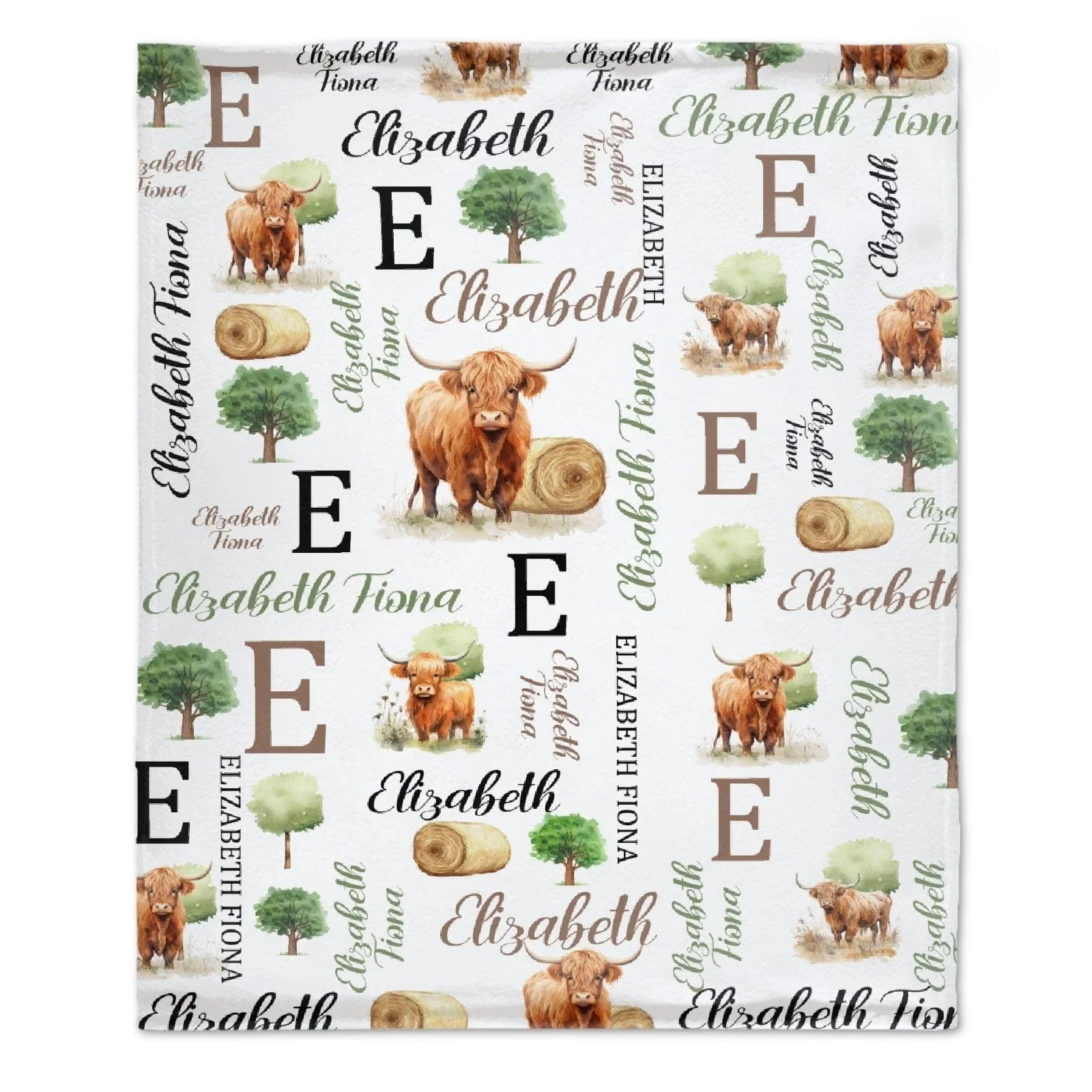 Personalized Baby Blankets for Boys Girls - Cute Cow Blanket - Joliny