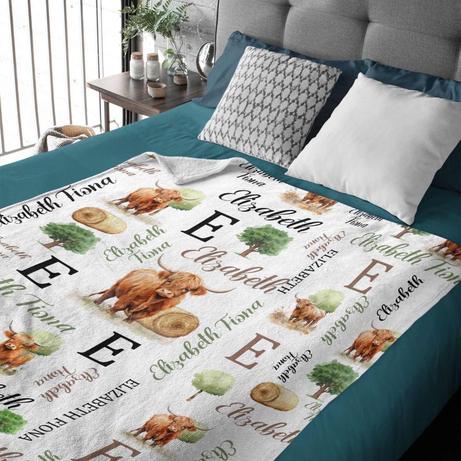 Personalized Baby Blankets for Boys Girls - Cute Cow Blanket - Joliny