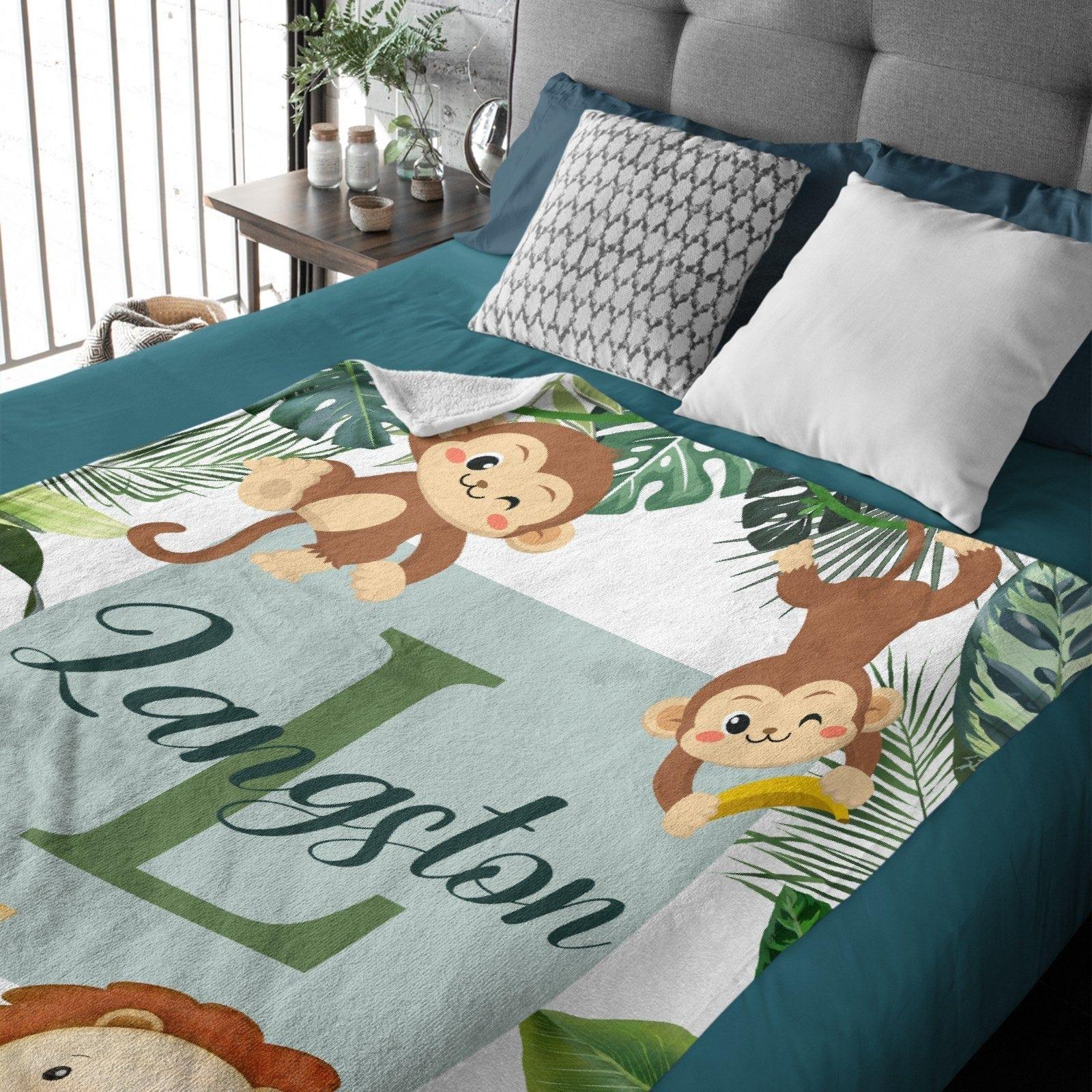 Personalized Baby Blankets for Boys Girls - Jungle Bulletin, Names of Our Friends - Joliny