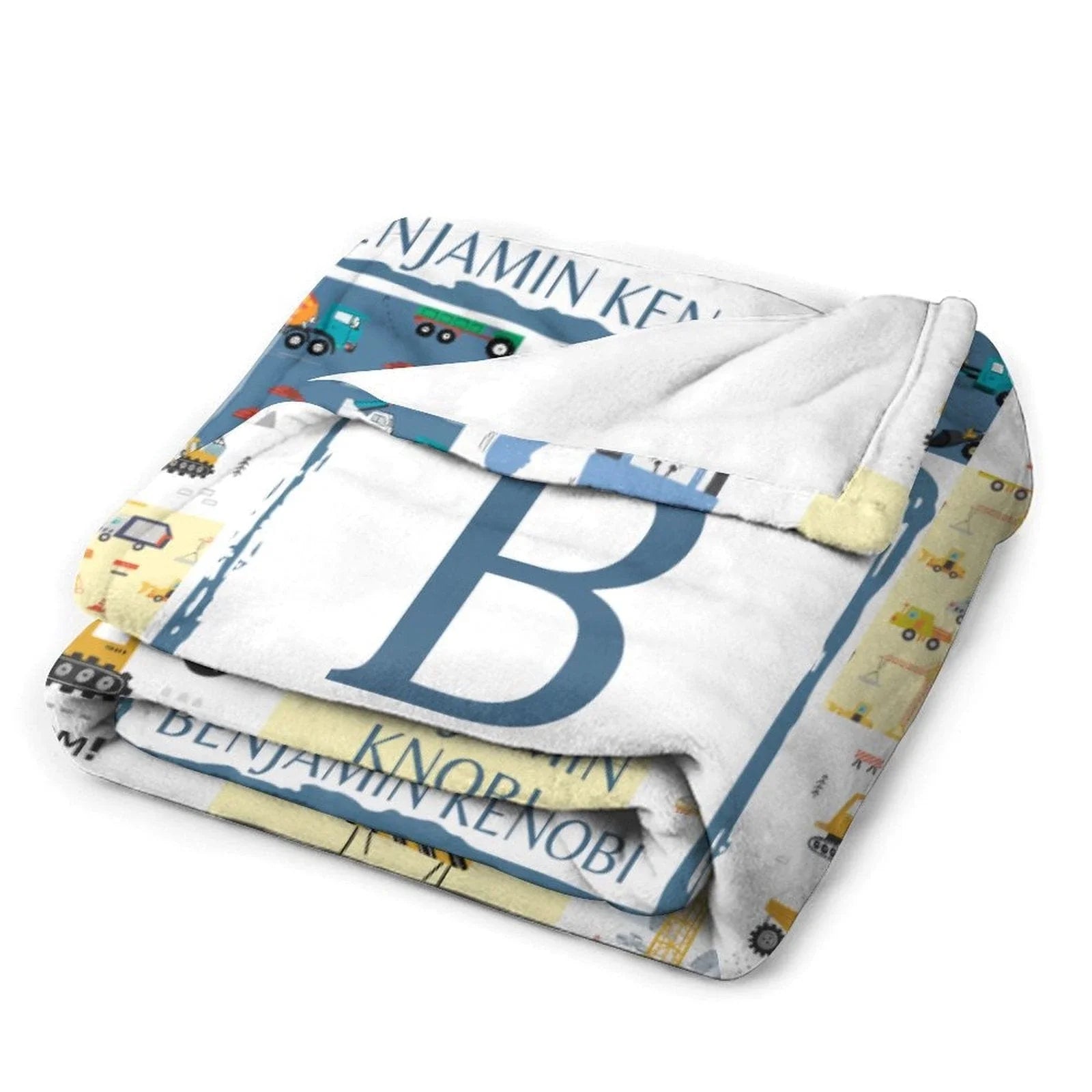 Personalized Baby Blankets for Boys With Name - Cartoon Car Newborn Nursery Gift - Joliny