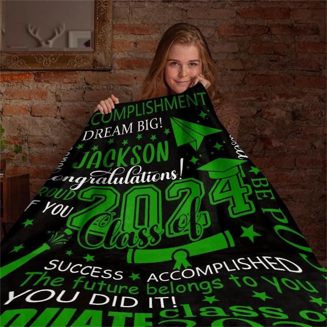 Class of 2024 Custom Name Graduation Blanket-Graduation Gift - Joliny