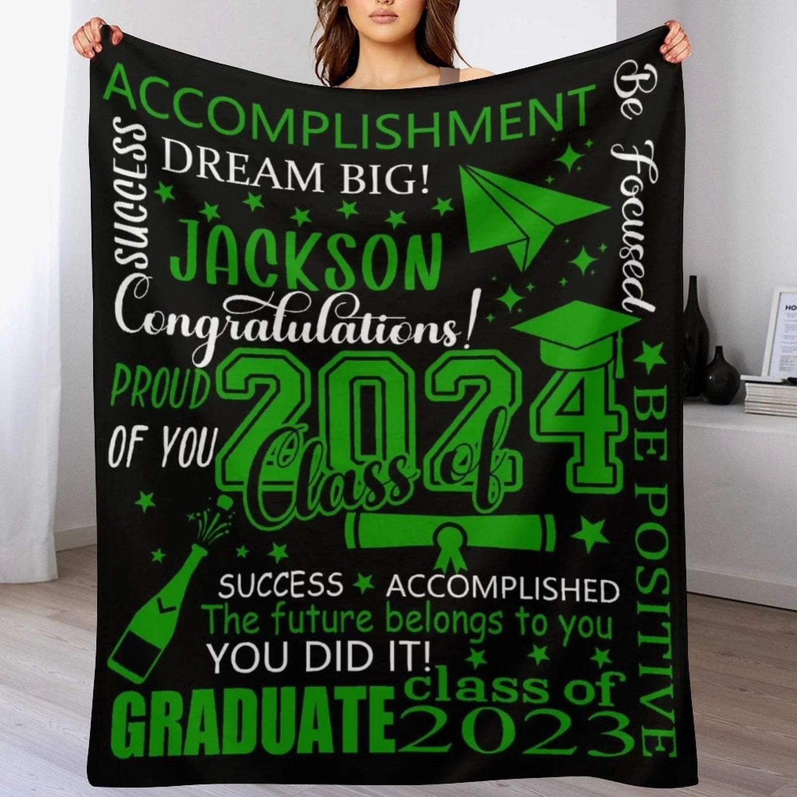 Class of 2024 Custom Name Graduation Blanket-Graduation Gift - Joliny