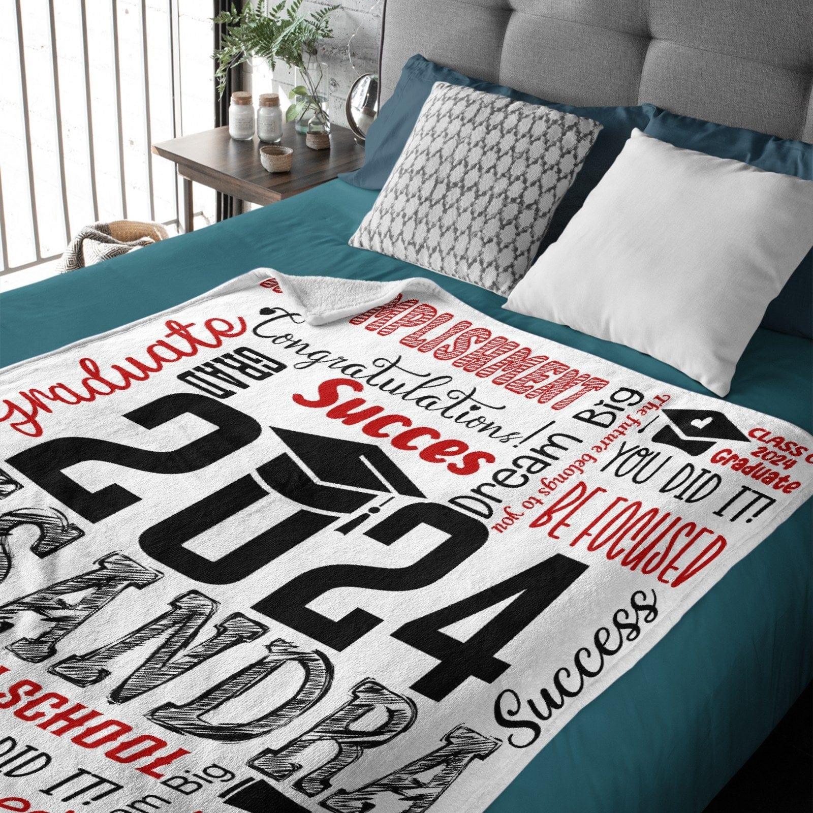 Custom Name Soft Blanket - Graduation Gift - Joliny