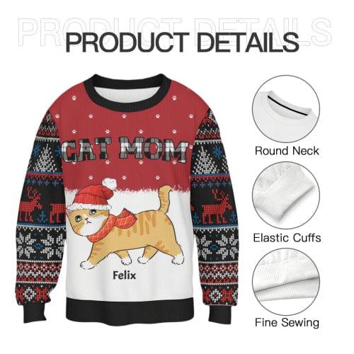 Cat Mom Dad Pattern - Personalized Custom All-Over-Print Sweatshirt - Joliny