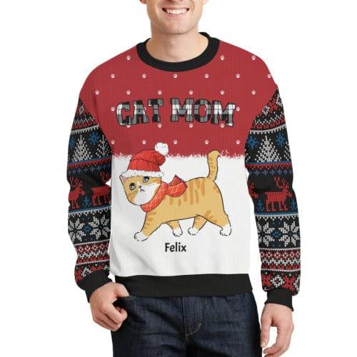 Cat Mom Dad Pattern - Personalized Custom All-Over-Print Sweatshirt - Joliny