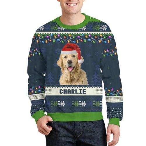 Custom Photo Happy Howlidays - Dog & Cat Personalized Custom Ugly Sweatshirt - Joliny