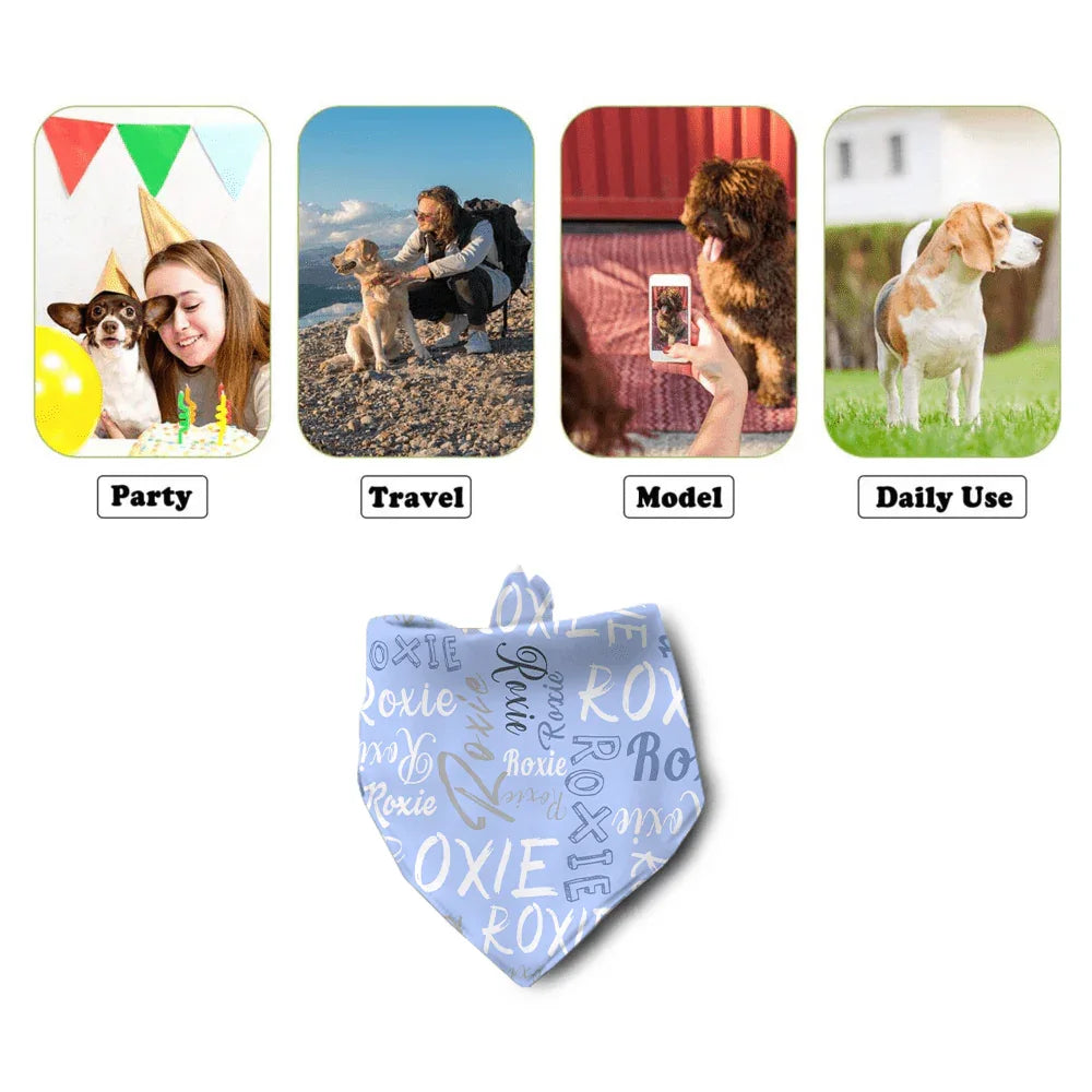 Personalized Pet Scarf With Custom Name, Pet Name Logo Scarf - Joliny