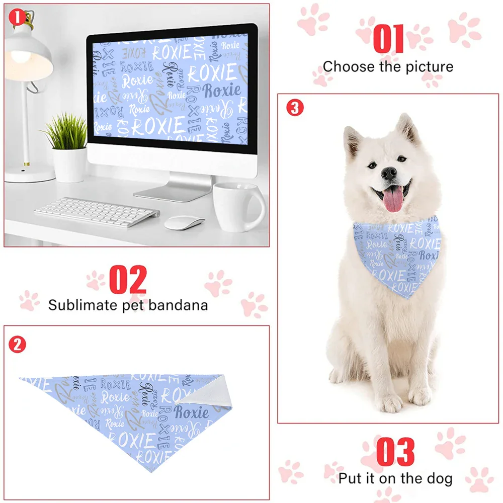 Personalized Pet Scarf With Custom Name, Pet Name Logo Scarf - Joliny