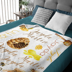 Free shipping✈️Personalized Bumblebee Honey Baby Blanket