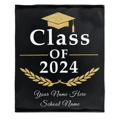 Free shipping✈️Class of 2024 Custom Name Blanket - Graduation Gift