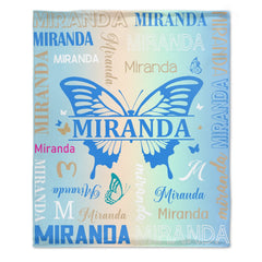 Children's Custom Personalized Name Blanket, Personalized Blanket with Name - 9 Colors 7 Sizes - Gift for Kids